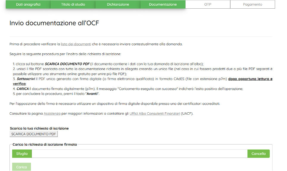 Download domanda completa