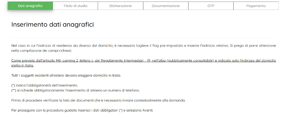 Dati anagrafici 1