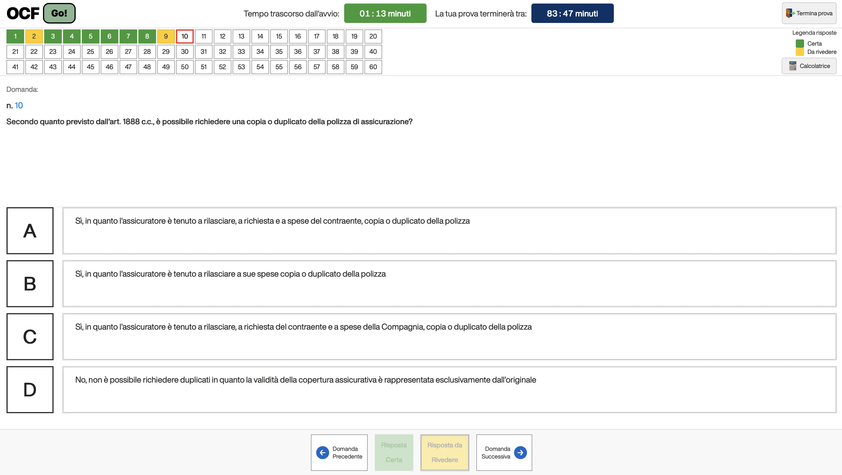 Screenshot del Simulatore Reale di OCF Go!
